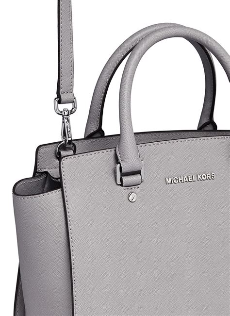 large grey michael kors selma|Selma Large Saffiano Leather Satchel .